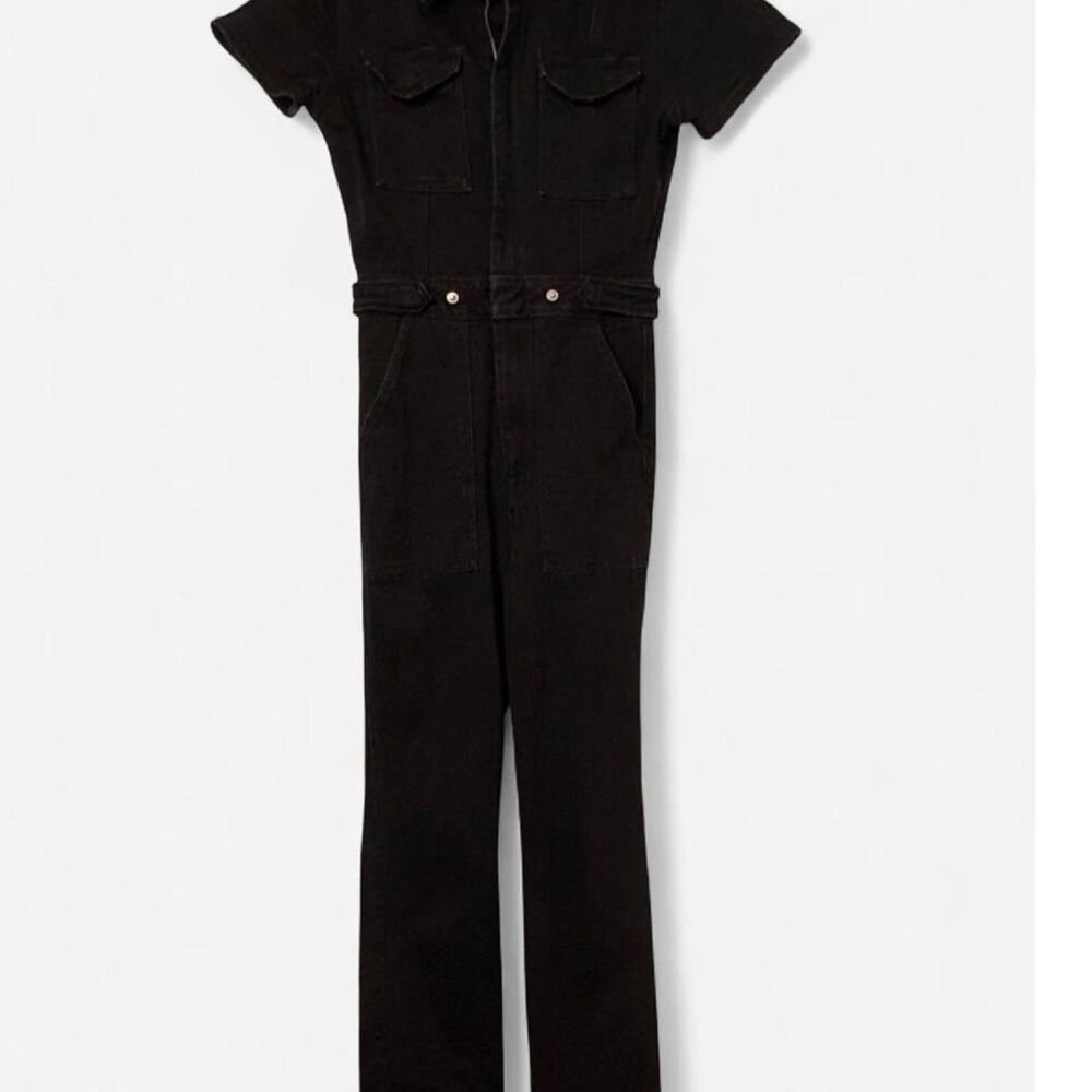 Good-American Women's Black Denim Jumpsuit Size 1